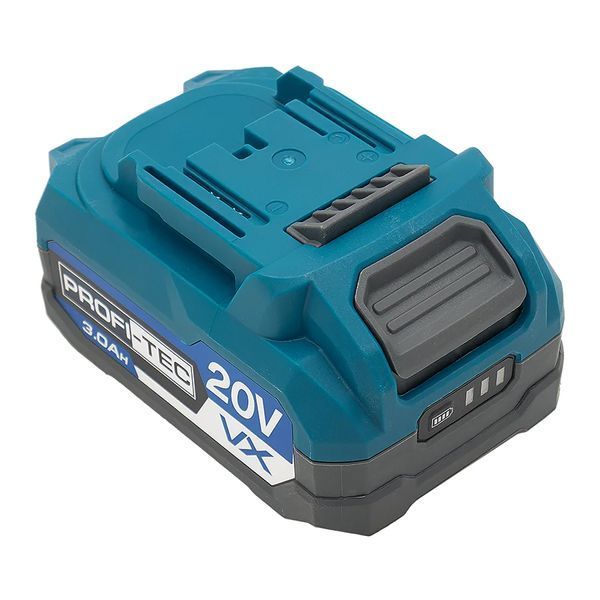 Акумуляторна батарея PROFI-TEC PT2030VX NEW (20 В / 3.0 Aг, високострумова, з індикатором та елементами 10C) 1832646 фото