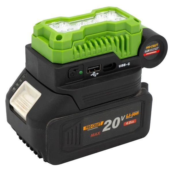 Комплект Procraft LL18 + LL20 &mdash; 2 LED-ліхтарі 20 В, 300 + 500 Лм, USB Type-A/Type-C, без АКБ 7261075 фото