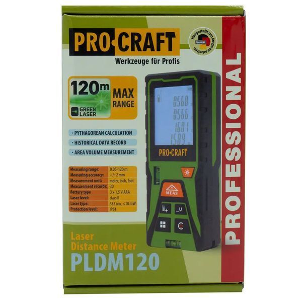 Лазерный дальномер Procraft PLDM120 (120м) 8122943 фото