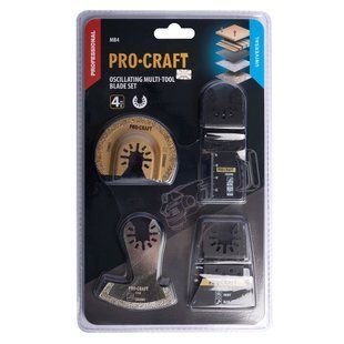 Набір насадок для БФІ Procraft MB4 &mdash; 4 насадки для дерева, металу, плитки та зняття фарби 7104933 фото