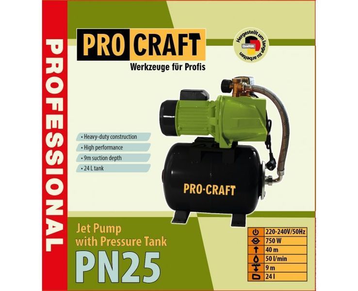 Насос поверхностный струйный с баком Procraft PN25 1783106 фото