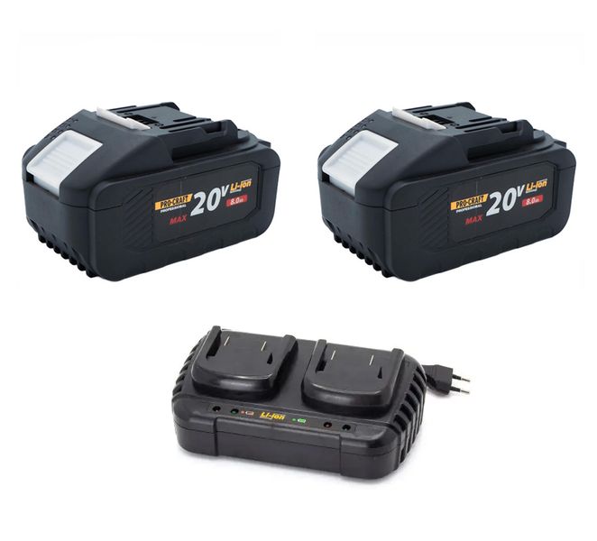 2 шт АКБ Procraft/Profi-tec Battery20/8 + Charger20/2 5657880 фото