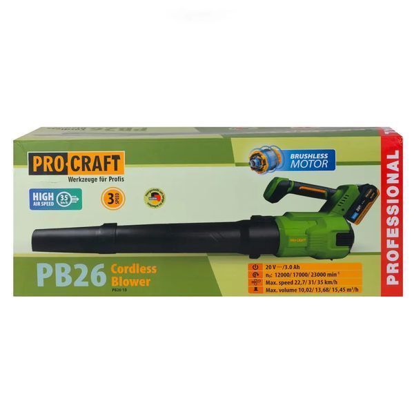 Акумуляторна повітродувка Procraft PB26 (без АКБ та ЗП) 1369767 фото