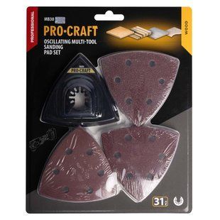 Набір насадок та шліфпаперу для БФІ Procraft MB30 &mdash; платформа 93 мм та 30 шліфувальних листів 6523389 фото