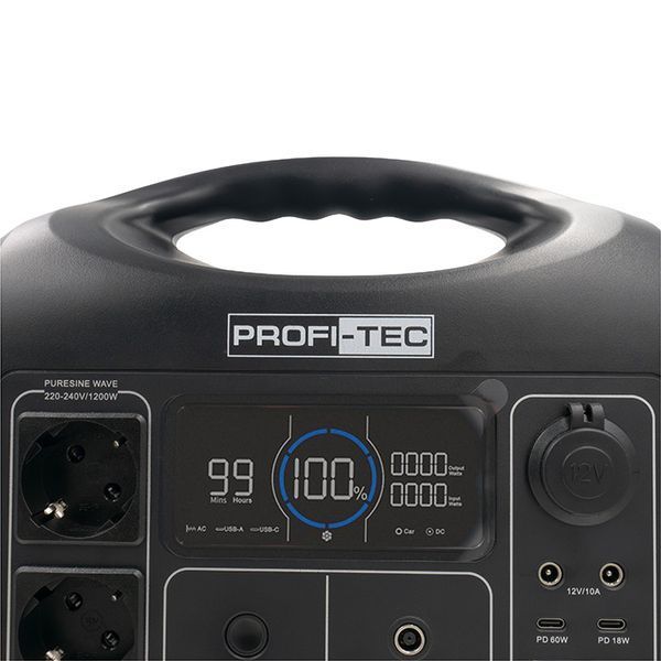 Портативная зарядная станция PROFI-TEC PPS1200 LiFePO4 1200/1500 Вт, батарея 992 Вт&middot;ч 7883836 фото