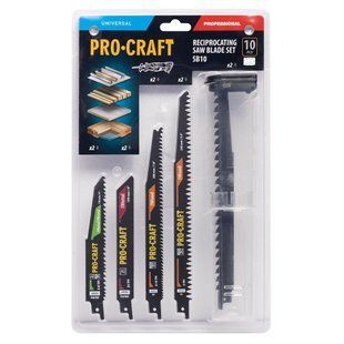 бір пильних полотен для шабельної пилки Procraft SB10 &mdash; 10 шт для дерева та металу в кейсі 1300139 фото