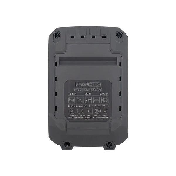 Акумуляторна батарея PROFI-TEC PT2020VX POWERLine (20 В / 2.0 Аг, високострумова, з індикатором) 4842817 фото