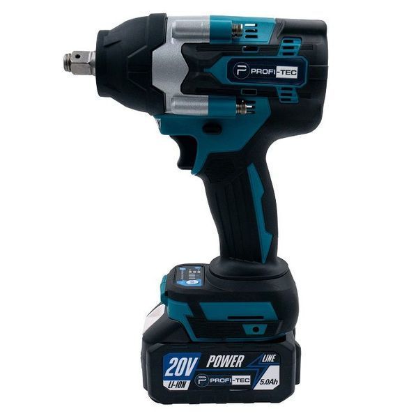 Аккумуляторный ударный гайковерт PROFI-TEC DTW800BL (20 В, бесщеточный двигатель, 700 Нм, хвостовик 1/2&rdquo;) 1&times;PT2040MP (4.0 Ач), ЗУ BC20V, КЕЙС 4588692 фото