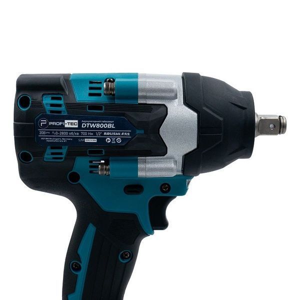 Аккумуляторный ударный гайковерт PROFI-TEC DTW800BL (20 В, бесщеточный двигатель, 700 Нм, хвостовик 1/2&rdquo;) 1&times;PT2040MP (4.0 Ач), ЗУ BC20V, КЕЙС 4588692 фото