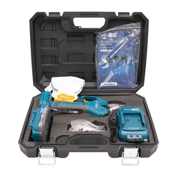 Акумуляторний секатор PROFI-TEC PES40 UltraCore (1&times;PT2020VX (2.0 Аг), зарядний пристрій) 4685043 фото