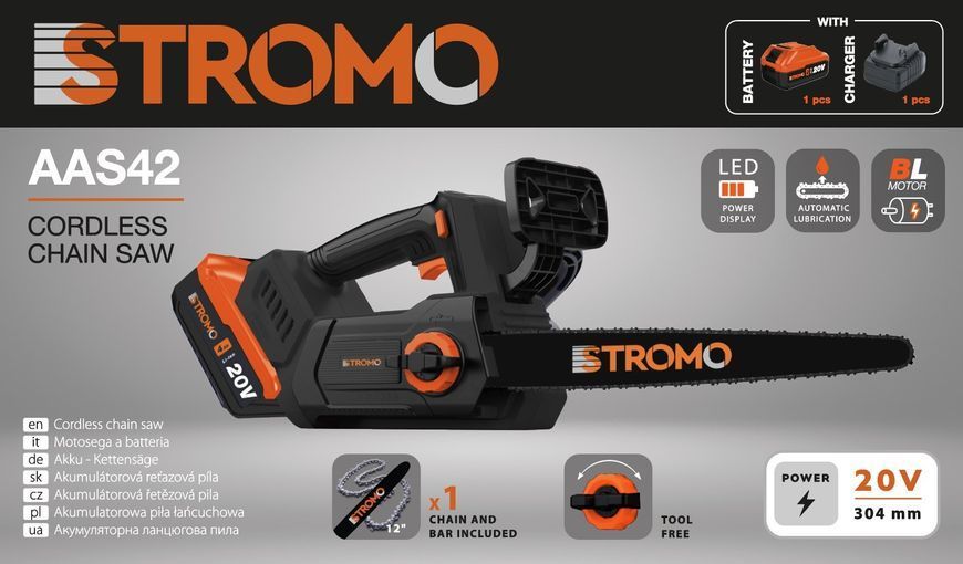 Аккумуляторная пила Stromo AAS-42 (1 АКБ 20/4 и ЗУ, 1ш. 1л. 30 см) 1159708 фото