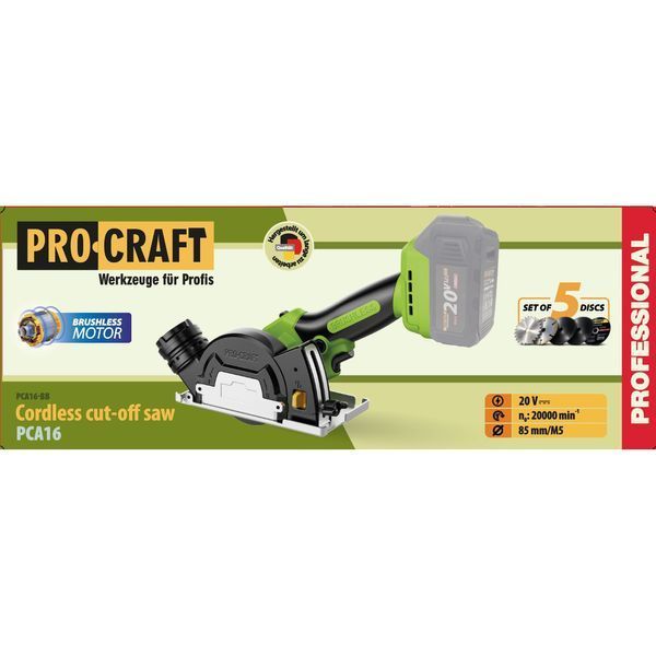 Відрізна пила акумуляторна Procraft PCA16 (без АКБ та зар. прист.) 1158062 фото