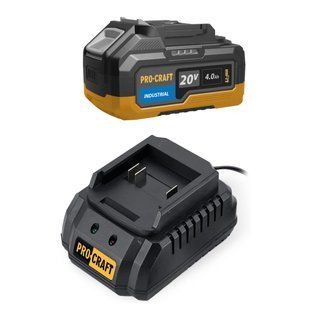 Акумуляторна батарея Procraft 20/4 (20В, 4Аг) INDASTRIAL (Type-C) + Зарядний пристрій Procraft Charger20/1 ECO 1377533 фото