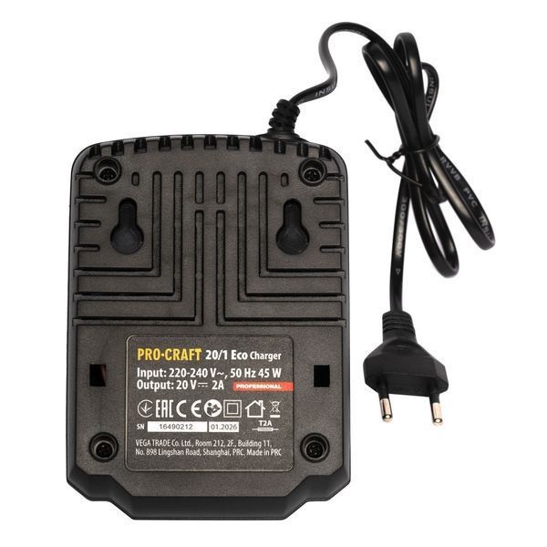 Акумуляторна батарея Procraft 20/4 (20В, 4Аг) INDASTRIAL (Type-C) + Зарядний пристрій Procraft Charger20/1 ECO 1377533 фото