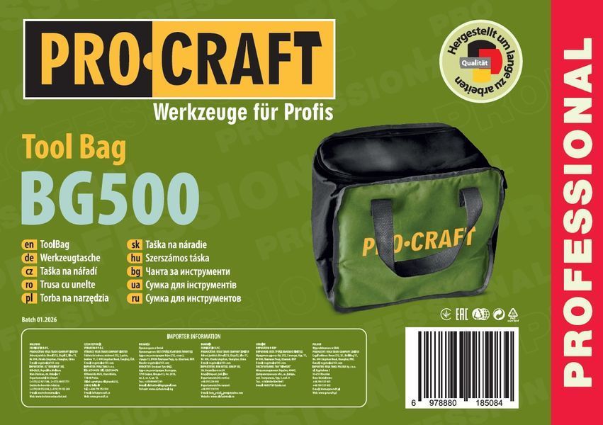 Сумка для інструментів Procraft BG500 (35x30x18) 1134148 фото