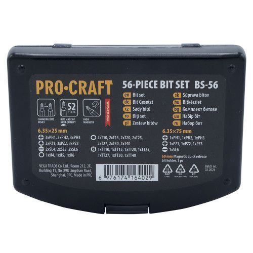 Набір біт Procraft BS56 UNIVERSAL 5343531 фото