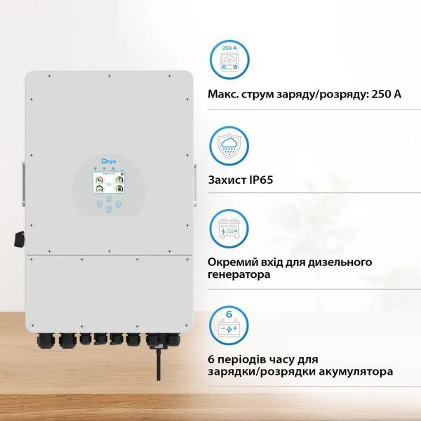 Гібридний інвертор DEYE SUN-12K 12 kW (SUN-12K-SG02LP1-EU-AM3) 6039432 фото