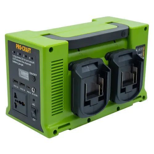 Акумуляторний інвертор напруги Procraft PSI20 + 4 АКБ 20/4 INDUSTRIAL, 330 Вт, 20 В - 220 В, вбудоване зарядне 4 А 3674963 фото