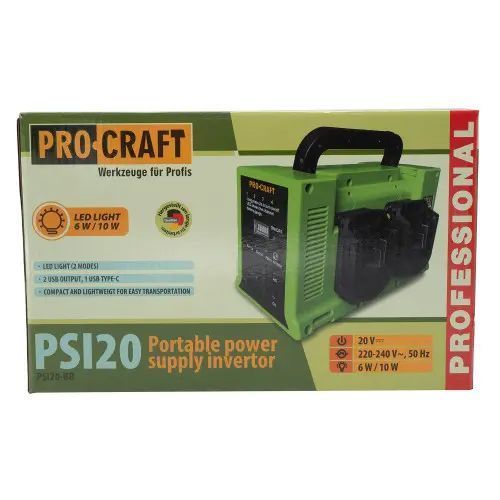 Акумуляторний інвертор напруги Procraft PSI20 + 4 АКБ 20/4 INDUSTRIAL, 330 Вт, 20 В - 220 В, вбудоване зарядне 4 А 3674963 фото