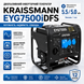 Двопаливний інверторний генератор KRAISSMANN EYG7500iDFS &mdash; бензин/газ, 5.5/5.0 кВт, електростартер та АКБ 7 А&middot;год