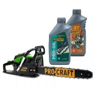 Бензопила Procraft GS450 + Олива 2T 1л + Олива для ланцюга Procraft 1л sale_1824628 фото