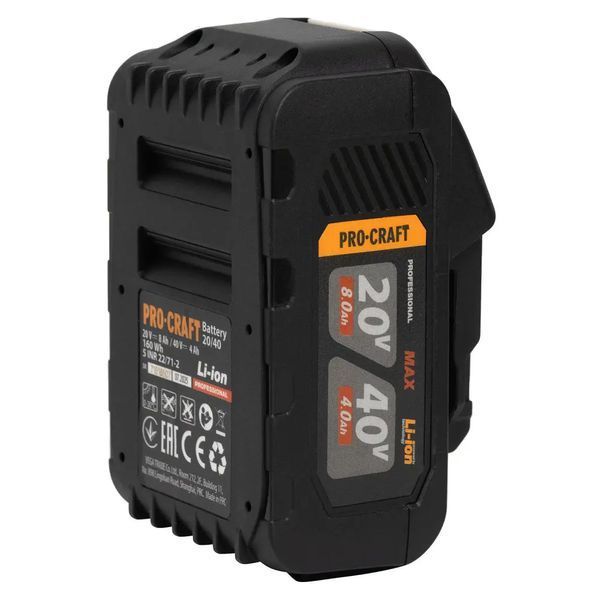 Акумуляторна батарея Procraft 20/40 (20В 8Аг, 40В 4Аг) UNIVERSAL 8264493 фото