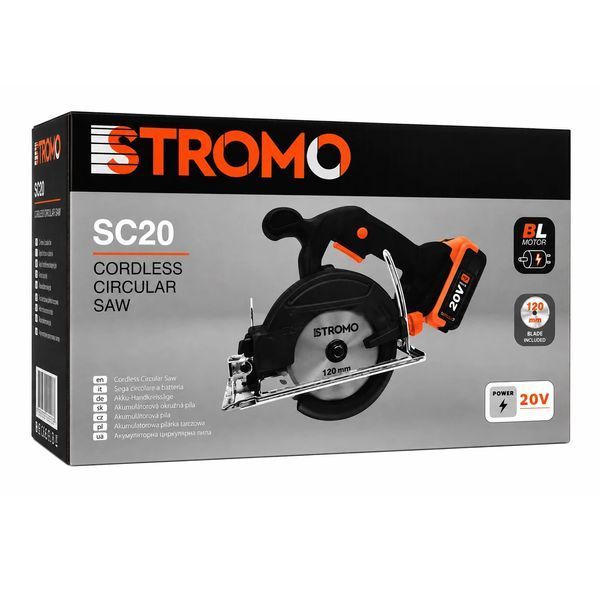 Акумуляторна циркулярна пила Stromo SC20 &mdash; 20 В, диск 120 мм, безщітковий двигун, без АКБ та ЗП 9630651 фото