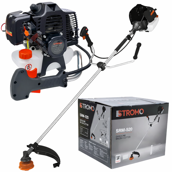 Коса бензинова STROMO SRM-520 &mdash; 3.5 кВт, 43 см&sup3;, 3Т + 40Т побідитовий ніж, котушка та ремінь-рюкзак 0131847 фото