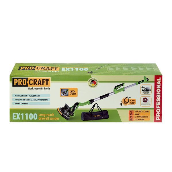 Машина шліфувальна PROCRAFT EX1100 для стін та стелі (сумка) 0919677 фото