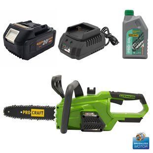 Акумуляторна ланцюгова пила Procraft PKA36 + 1 АКБ 20/4 UNIVERSAL + ЗП charger20/1 + Олива для ланцюга 1л sale_1612042 фото